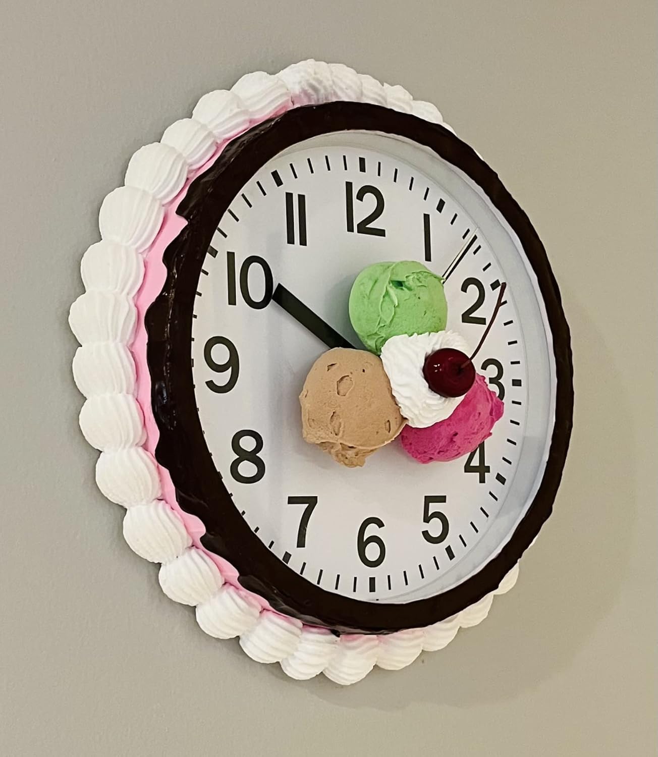 Pink Cake Wall Clock Bakery Decor Ice Cream Shop Decor or for Home Decoration Prop