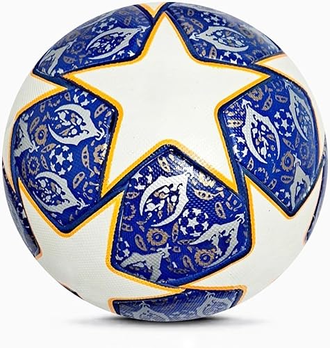 Champion League - Balón de fútbol tamaño 5  Pelota de réplica Pro Match, pelota de fútbol de piel sintética duradera para entrenamiento, partidos y
