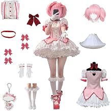 Womens Pink Cosplay Costume Dress with Wig, Tulle Skirt, Halloween Party Outfit for Events