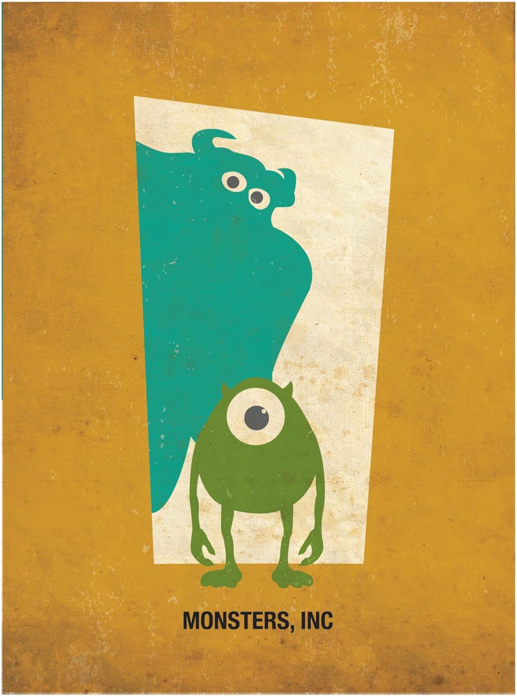 Monsters, Inc Retro Minimalist Poster Print