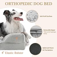 Vista 699 de Comfort Expression Cama ortopédica para perros extra grandes de 45 x 35 pulgadas, cama para mascotas XL de espuma tipo caja de huevos impermeable