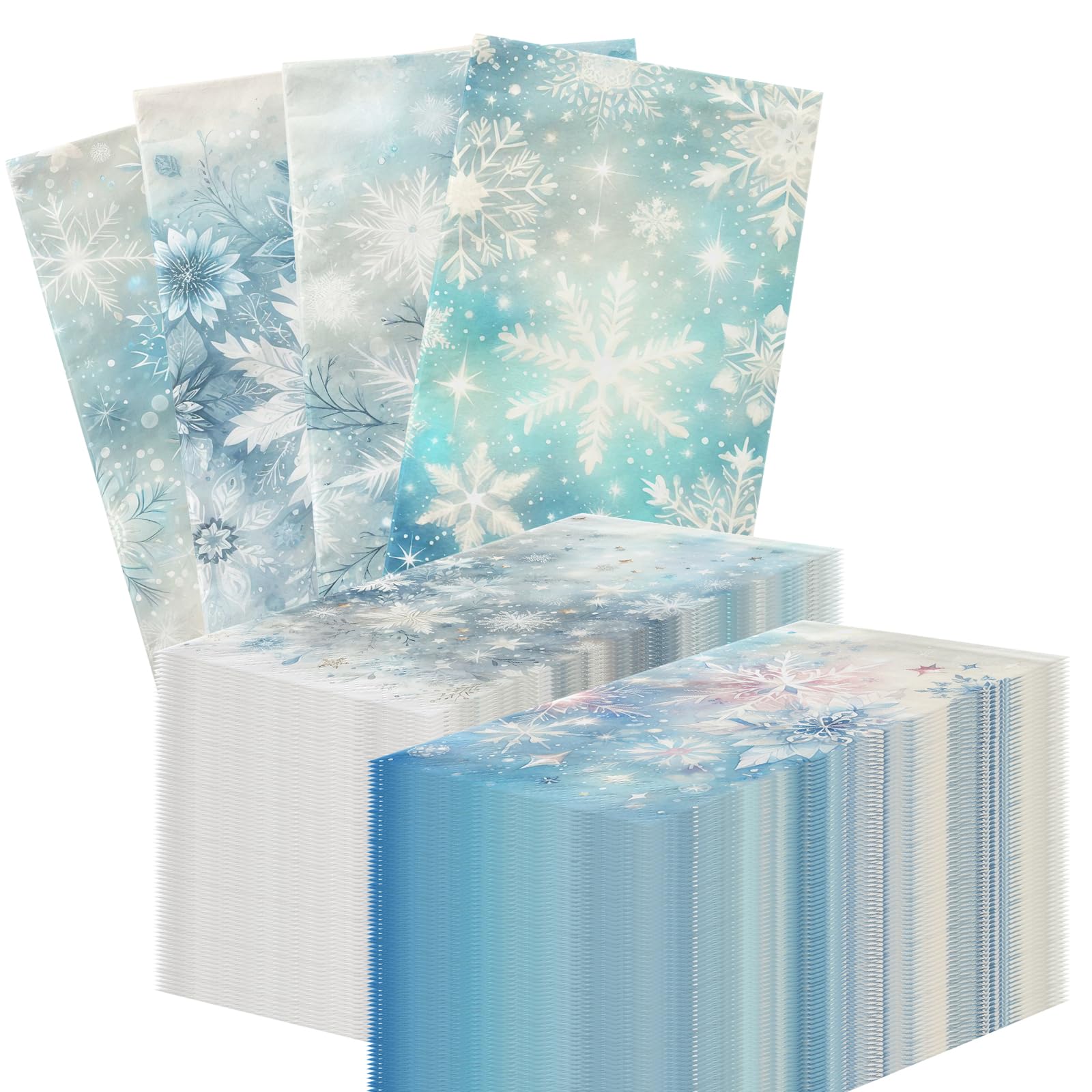 Snowflake Napkins,40pcs Winter Wonderland Snowflake Paper Napkins Disposable Blue Christmas Napkins for Winter Holiday Birthday Party Decorations