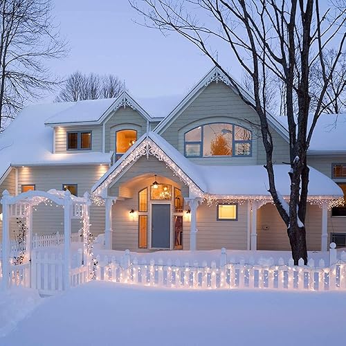 Miniatura 2 de Luces LED de Navidad, 100 unidades, luces de Navidad de 50 pies para exteriores e interiores, grado comercial, cable blanco resistente, luz blanca