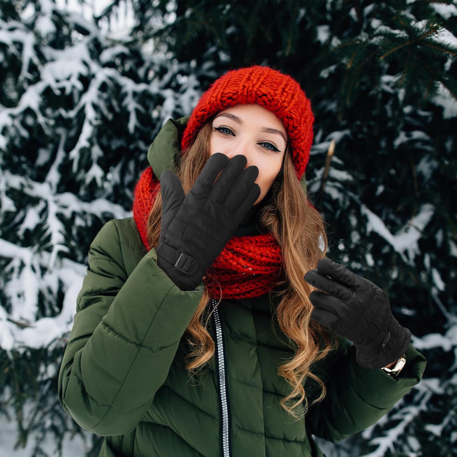 Suhine 10 Pairs Winter Gloves for Men Women Windproof Insulated Thermal Ski Gloves with Adjustable Wristbands Adults Warm Gloves for Cold Weather Snowboarding Hiking Snow Sports Activities