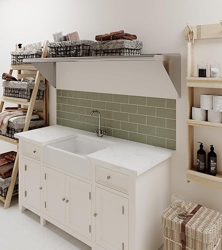 Vista 111 de AmGood Estante de pared de acero inoxidable de 60 pulgadas de largo x 8 pulgadas de profundidad Certificado NSF Estantería de metal