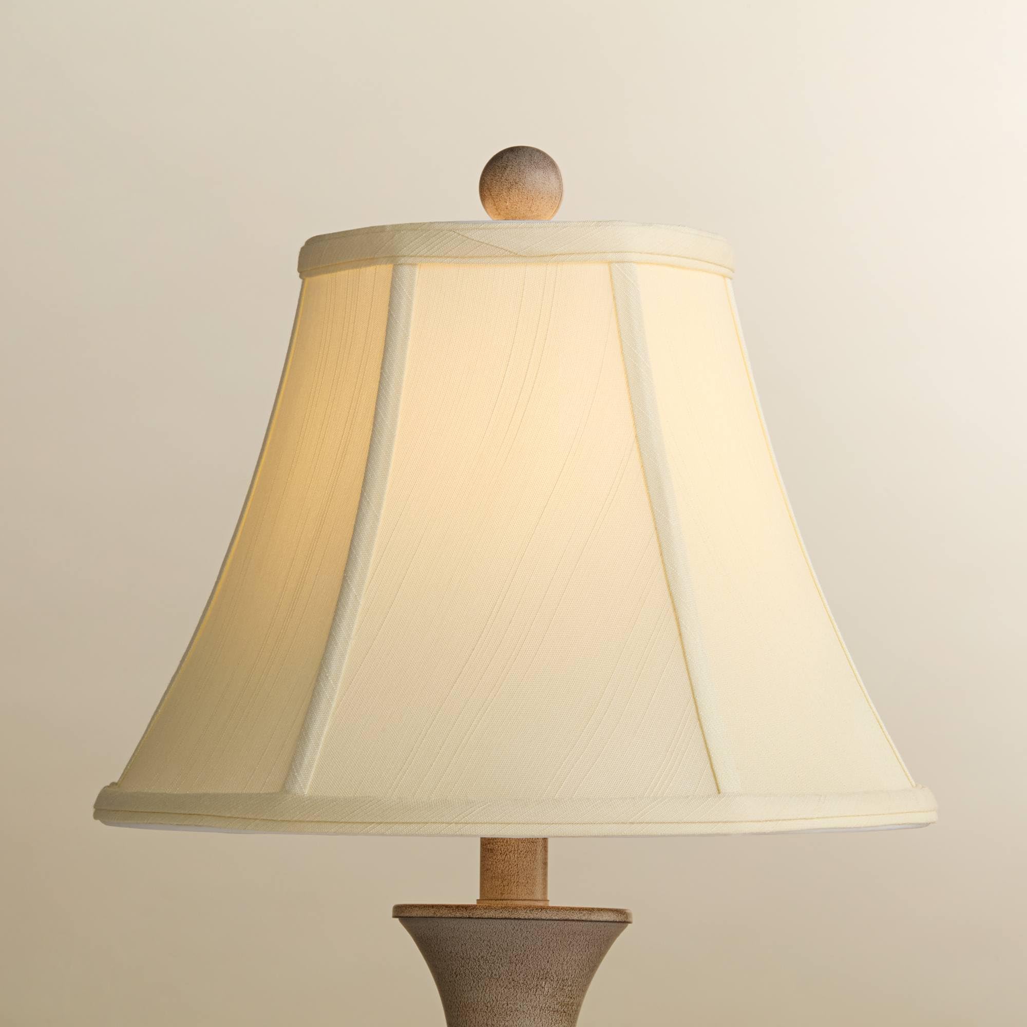 Pre-Assembled Ginna Creme Medium Bell Lamp Shade 6x12x9 (Spider) | 6" Top x 12" Bottom x 8.5" High x 9" Slant Replacement for Table Lamps Harp + Finial