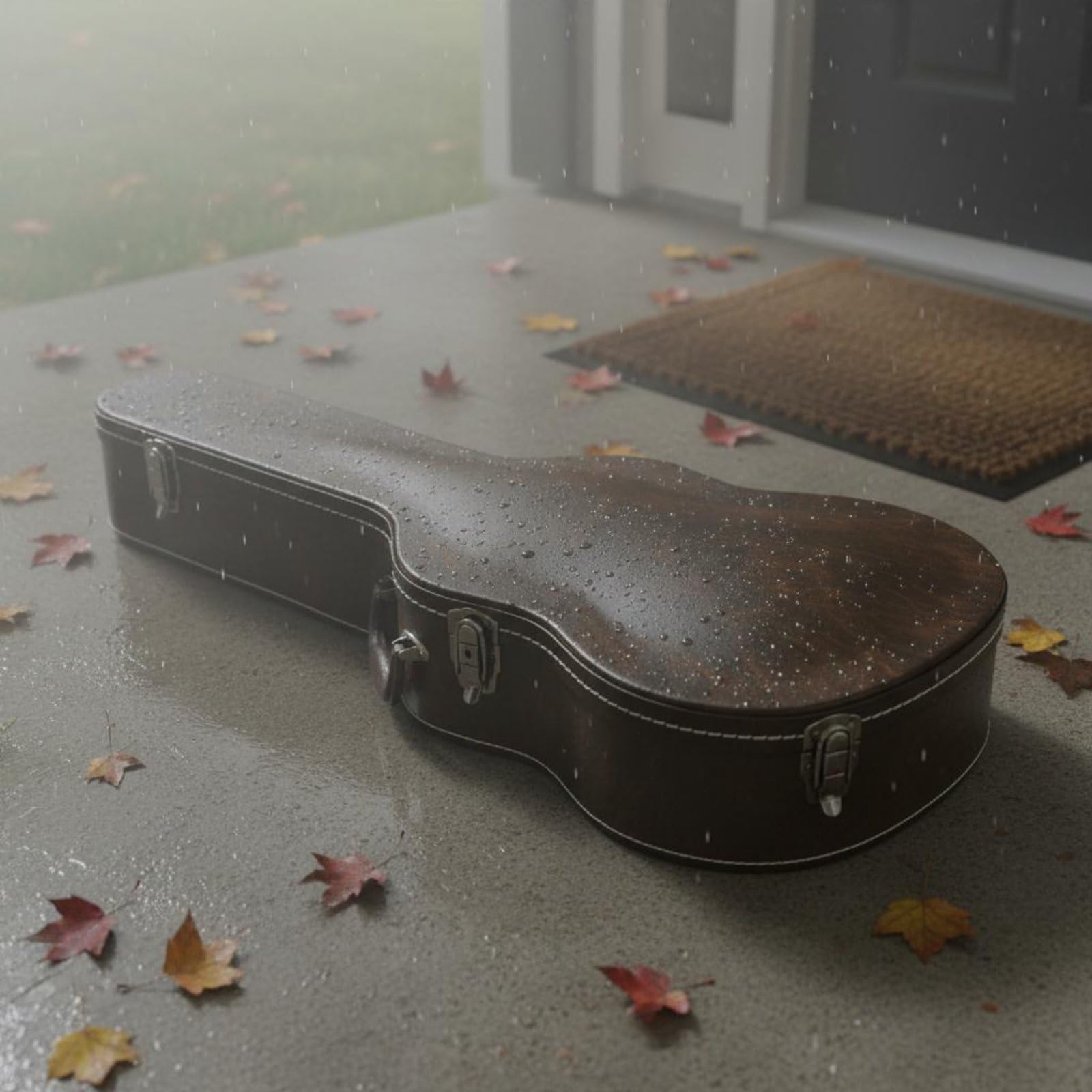 Estuche Rígido de Guitarra Acústica Antigolpes Case de Guitarra con Forma Curva Impermeable Accesorio Musical para Viaje, Negro, Negro