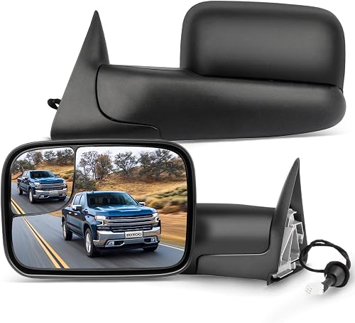 SCITOO Towing Mirrors Compatible With 1998-2001 For Dodge For Ram 1500 1998-2002