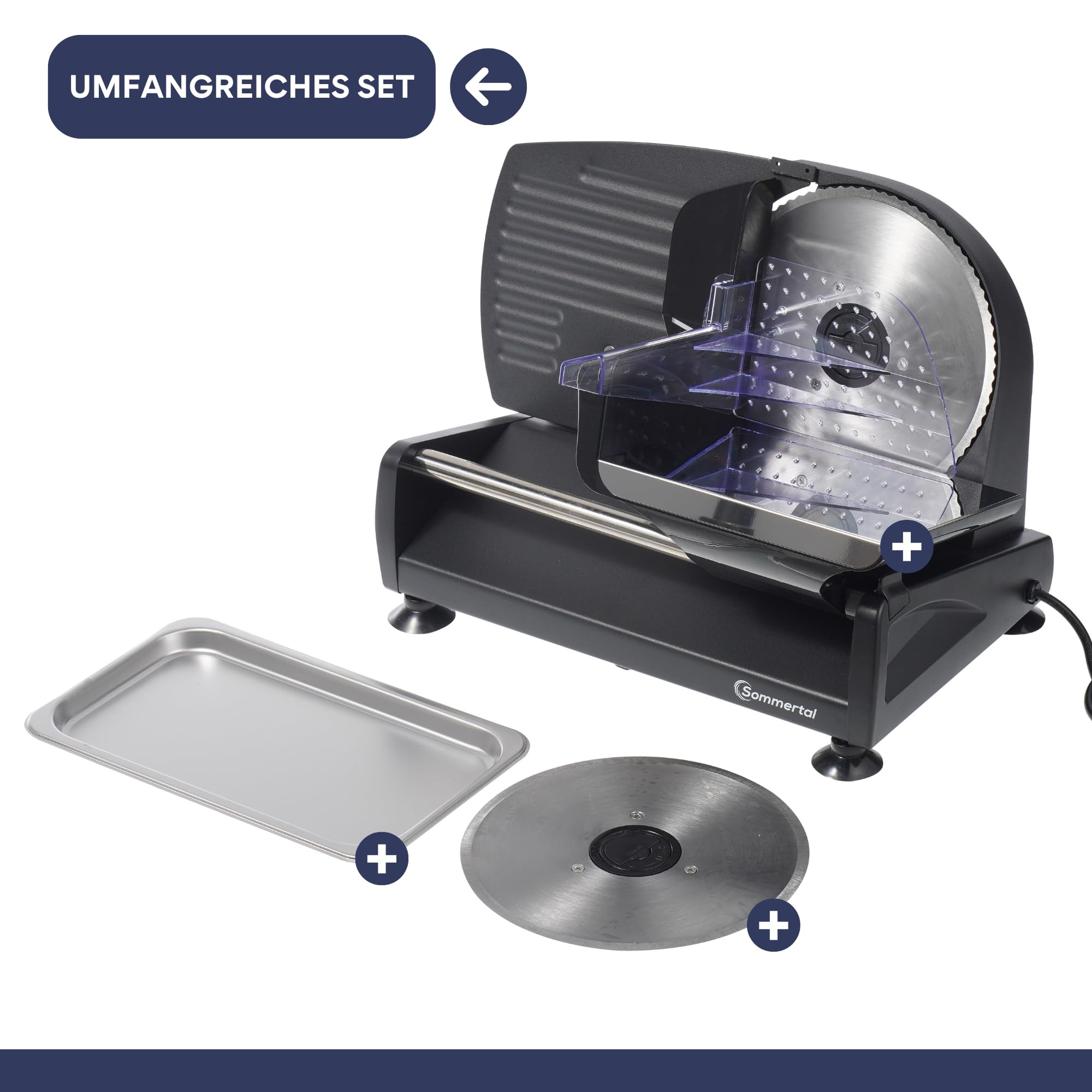 Sommertal Allesschneider AS190 DUAL 200W Edelstahlmesser 0-15mm