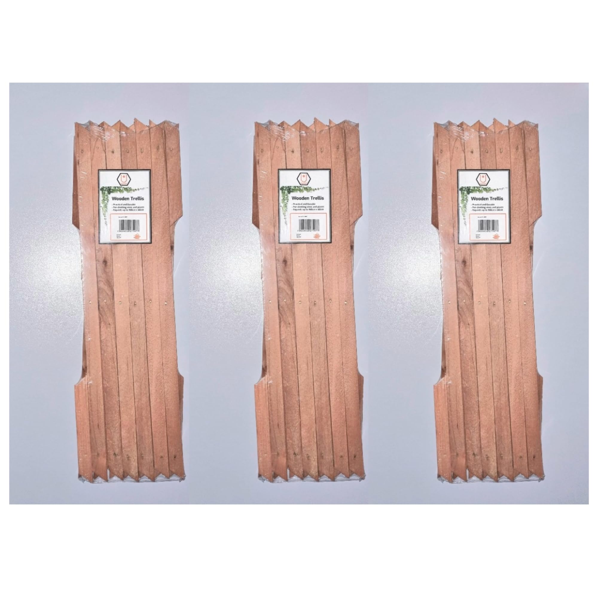 Kanta Wooden Trellis Expandable Garden Wall Trellis For Climbing Plants Decoration & Plants Partitioning (Pack Of 3) (Brown, 180cm x 30cm)