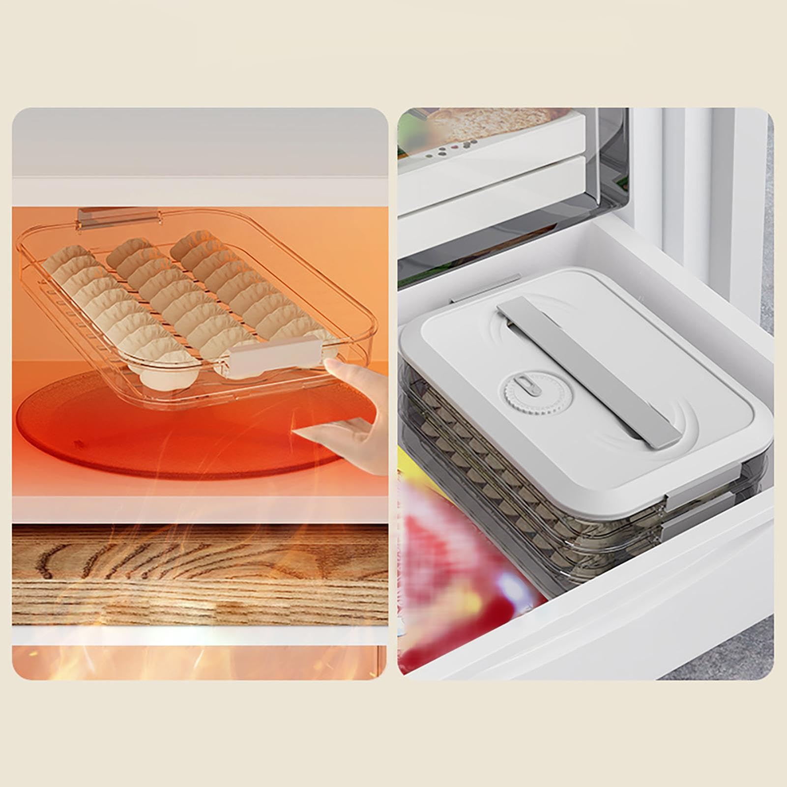 4-in-1 Ravioli-Gefrierbehälter – Stapelbarer Keksbehälter Mit Timer & Deckel – 30x22,5x14 Cm, PP-Material – Für Kühlschrank, Pasta & Snacks