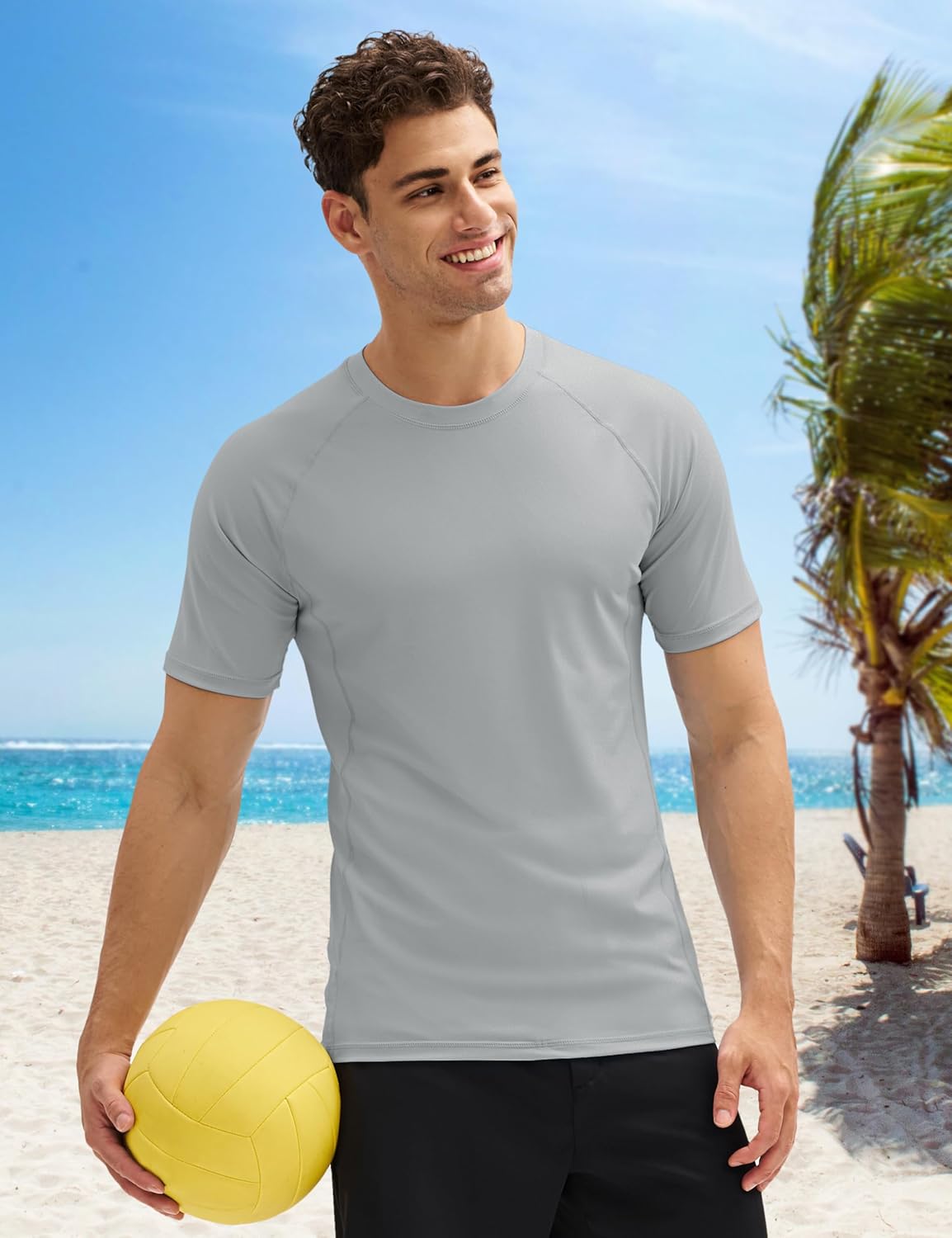MAGCOMSEN Men's Short Sleeve UPF 50+ T-Shirt Swim Quick Dry Rash Guard Athletic Surf Shirts Performance Water Shirts - Image 3