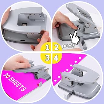 Hole Punches | Heavy Duty 2 Hole Punch | Adjustable | 30 Sheet Capacity