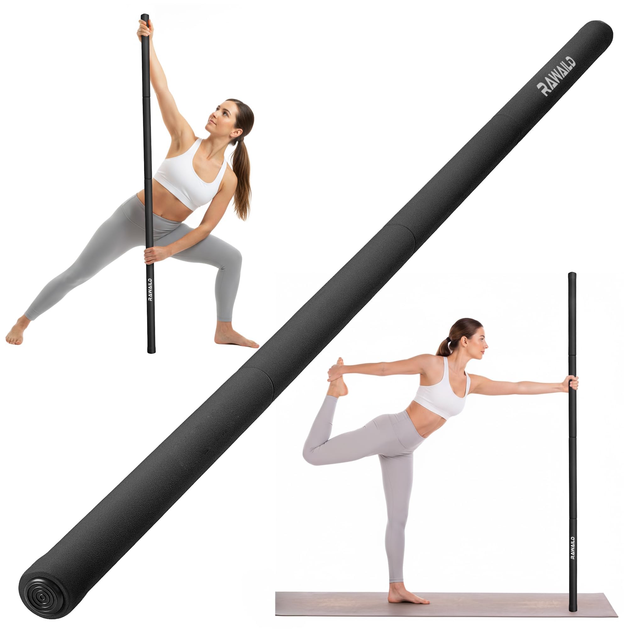 Yoga Stick, Upgraded 5ft Sturdy Steel Mobility Stick, Adjustable Exercise Equipment for Stretching, Flexibility &amp; Balance, Physical Therapy &amp; Posture Correction, Shoulder &amp; Back Relaxation