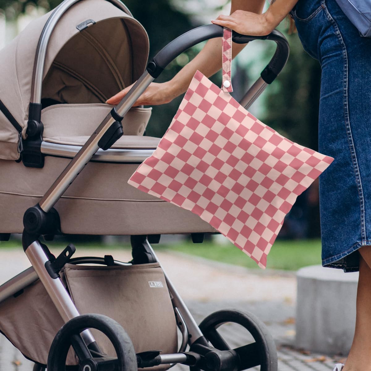 4 Pack Cute Wet Bag Waterproof Washable Reusable Wet Dry Bag for Swimsuit Dirty Clothes Diaper Travel Pool Yoga Gym Birthday Party Camping Toiletries Travel Beach Essentials, Colorful Checkered Color Checkereded 07 227 image 3 of 6 B0FJRZM7S1