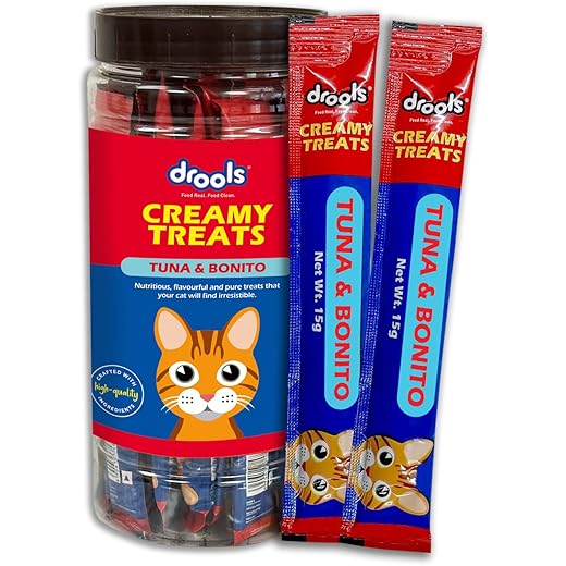 Drools Creamy Lickable Cat Treats Tuna & Bonito 25Pcs, 375G Pack, All Life Stages