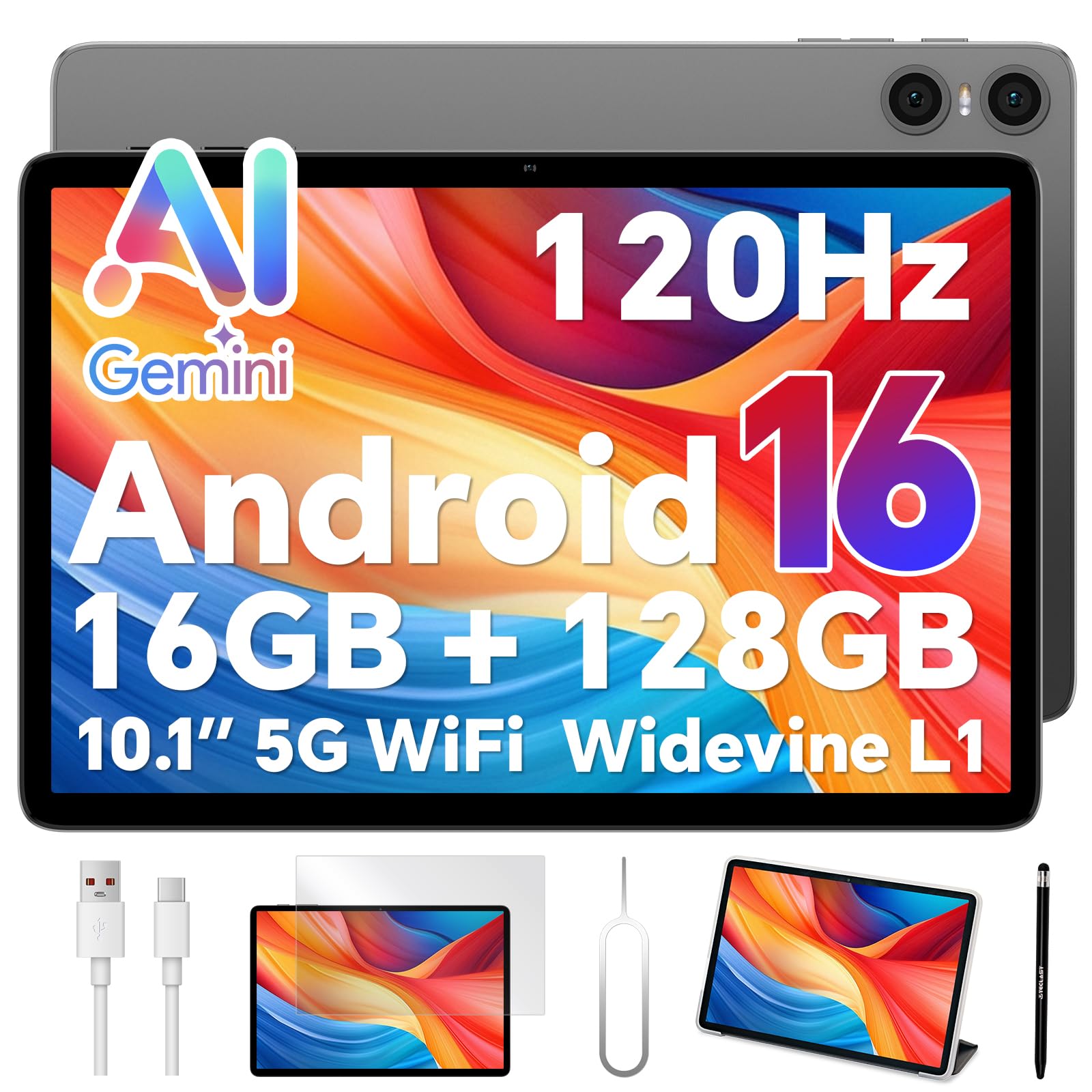 TECLAST P30T Tablet 10" Android 16, 120Hz Tablet con Lápiz y Funda,128GB