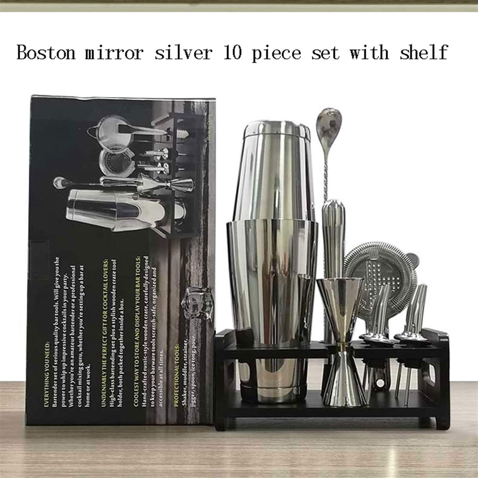 Mezclador de vino Boston Shaker Set para Bartenders- Conjuntos de bares de barra de barras, kit de barmandero de acero inoxidable con shakers, coladores, jigger, para cócteles Accesorios de barras de