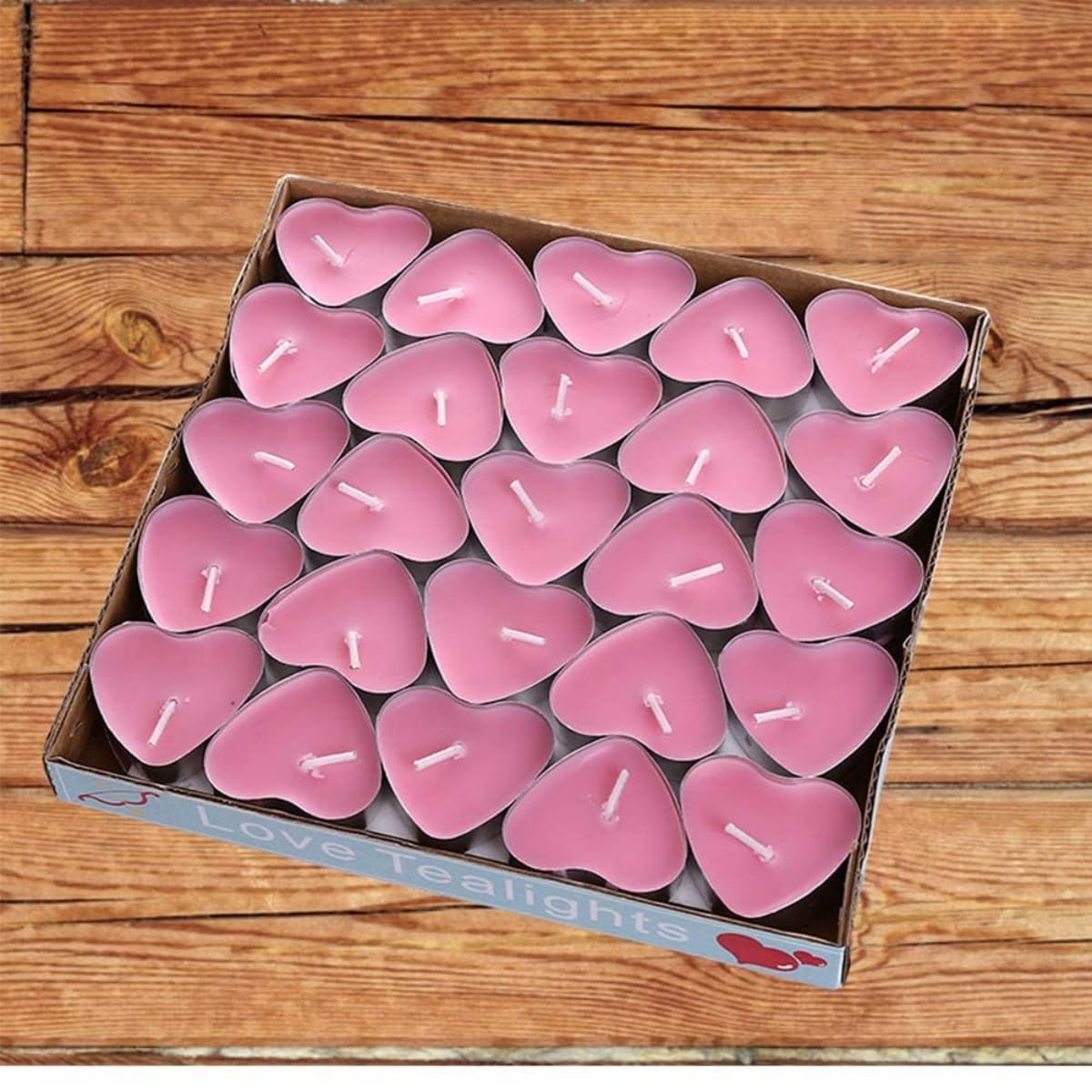 50 stuks hartvormige kaarsen, theelichtjes, romantische liefde, ongeparfumeerde theelichtjes, kaarsen, rookvrije hartkaarsen voor Valentijnsdag, verjaardag, voorstel, feest, jubileum