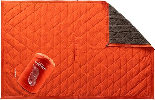 KAMMOK Manta de montaña – Forro polar ultra afelpado, resistente al agua, portátil, duradera, manta de campamento para interiores y exteriores (84 x