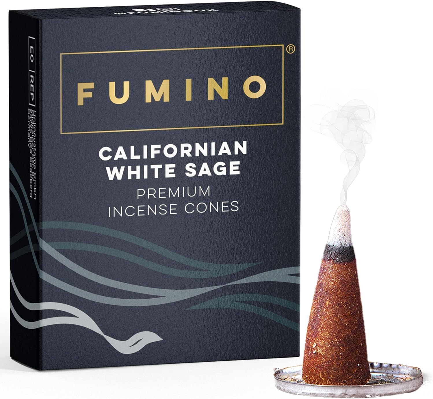 Fumino Räucherkegel mit frischem Duft Kalifornischer Weißer Salbei – 1 Box à 15 Kegel Masala Agarbatti Räucherkerzen Klein - Duft für Entspannung, Meditation, Linderung bei Stress und Angstzuständen