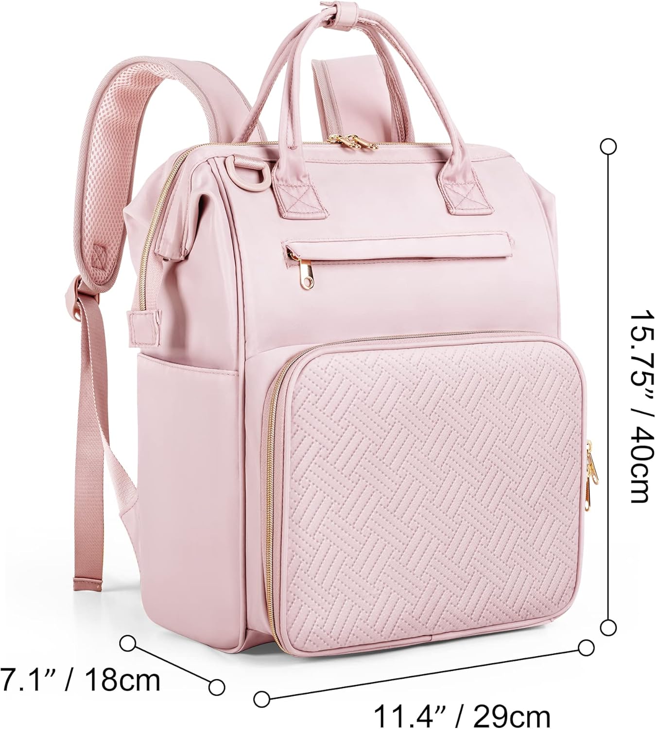 Fasrom Nurse Backpack with Padded Laptop Sleeve for Medical Supplies Storage, Nursing Clinical Work Bag for Women Nurses, Nursing Students, Health Professionals, Pink (Empty Bag Only) - Image 6