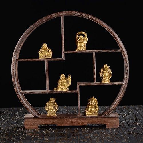 Miniatura 6 de Regalo de Navidad Característico, decoración de Buda sonriente, Estatua de Buda feliz para la buena suerte, juego de 6