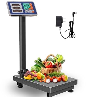 660lbs مقياس الأمتعة طوي مقياس الوزن مقياس رقمي مقياس الطابق منصة مع LB/KG، 0.1 lbs دقة الحوسبة، AC/DC التيار الكهربائي، مقياس البريد للأمتعة، الشحن، الحزم