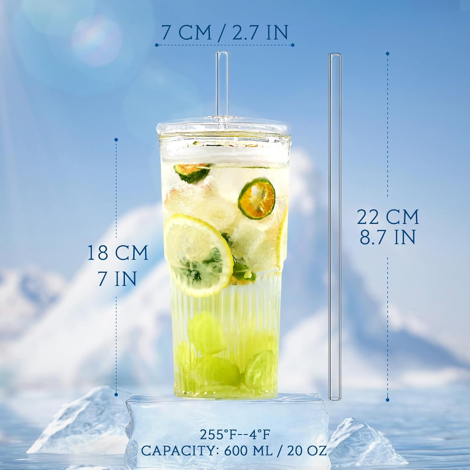 Sip in Style: Review of Puraville 20oz Glass Cups with Lids and Straws