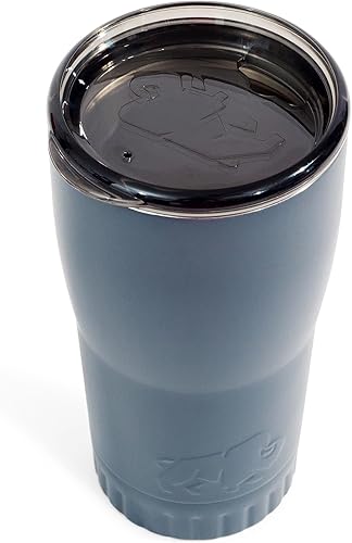 Miniatura 2 de Silver Buffalo Vaso de acero inoxidable de doble pared aislado al vacío con tapa fácil de beber que mantiene el calor y el frío, taza de café de