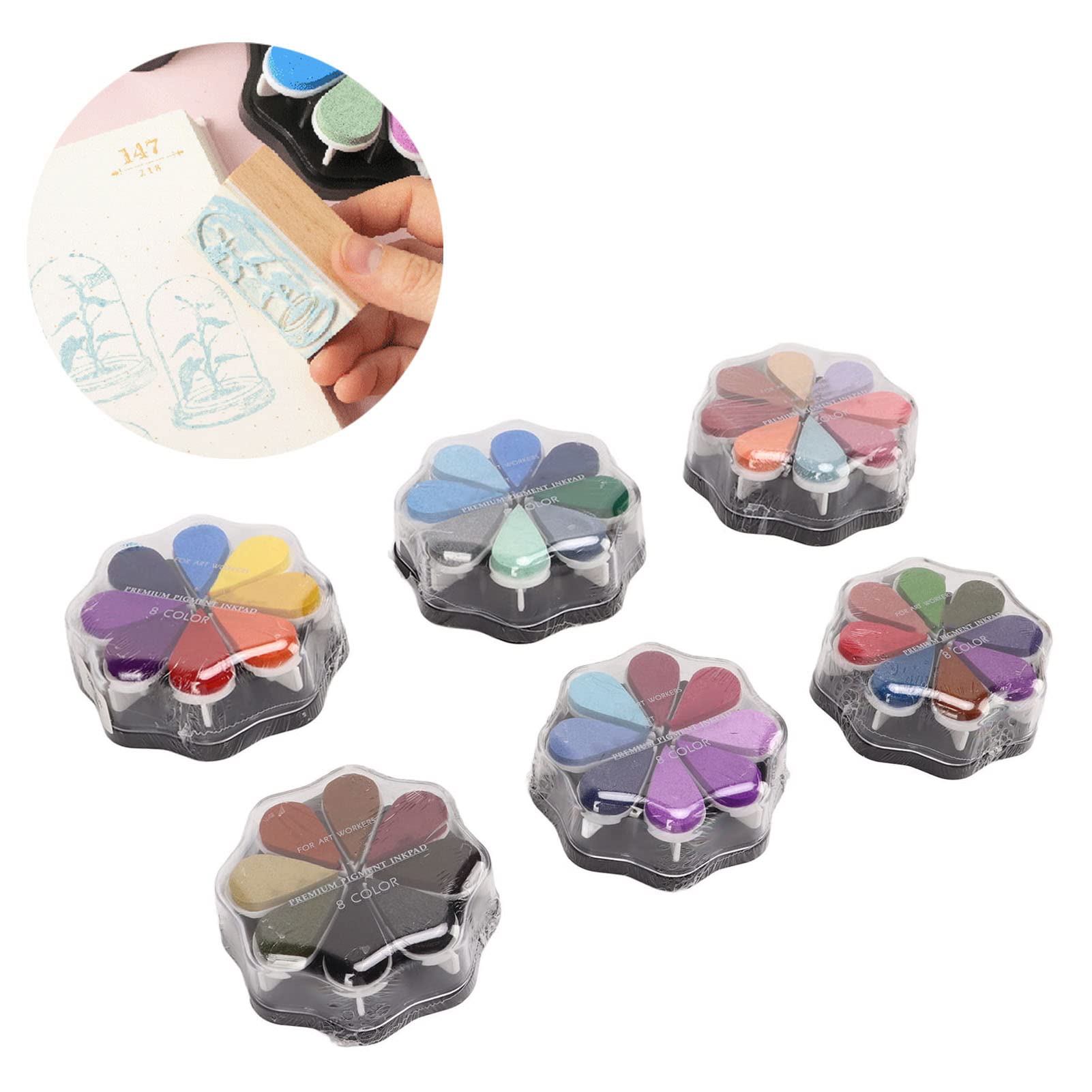 Generic Almohadilla de Tinta, Almohadilla de Sello de Diseño Elevado de Embalaje Individual para Colorear para Hacer Tarjetas