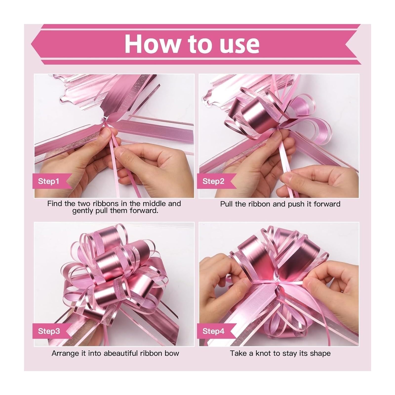 Schleifen, Geschenkbänder, große Schleife, Blumenschleifen, für Hochzeit, Auto, Party, Verpackungen, 18 Stück (lila)