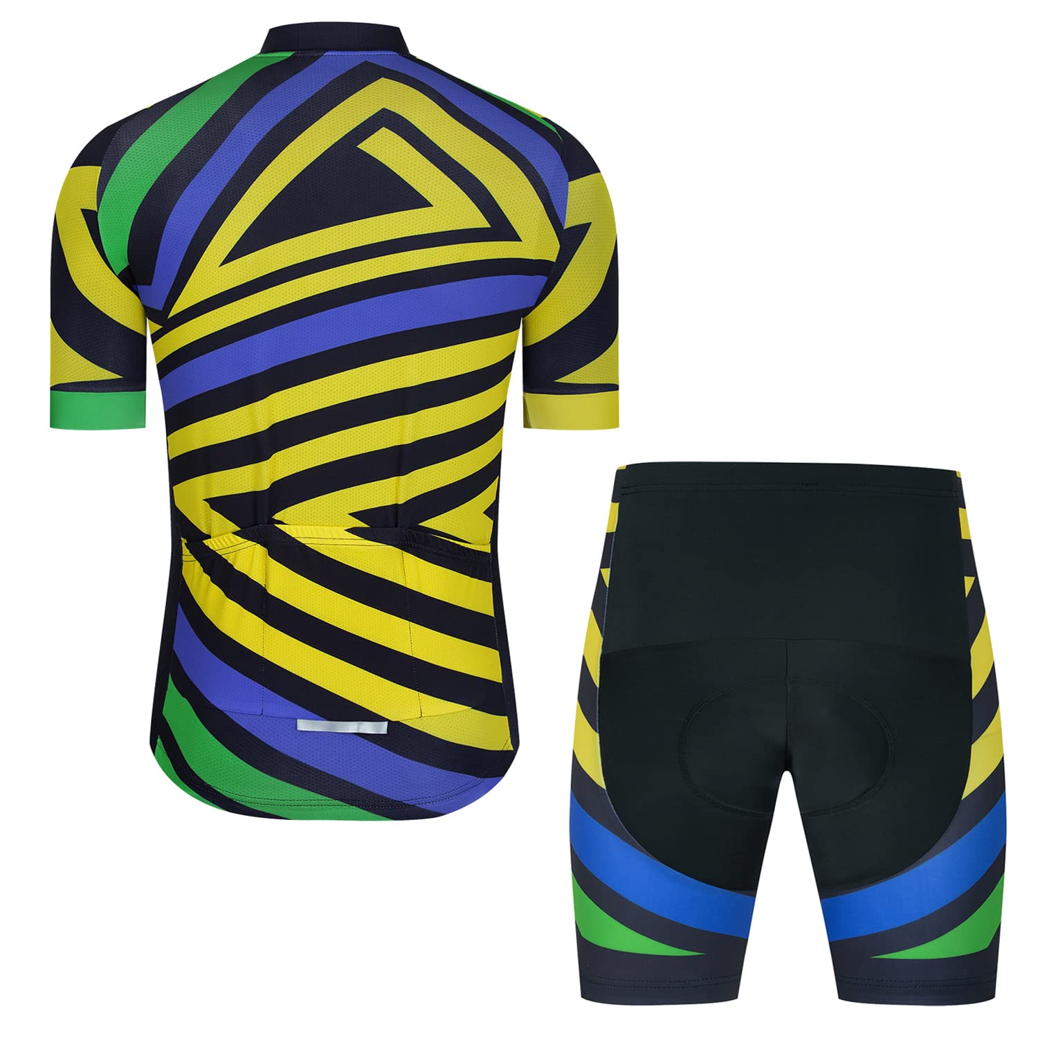 JPOJPO Men's Cycling Jersey Set Short Sleeve T-Shirt Bike Clothing +5D Padded Shorts Pants Quick-Dry S-4XL