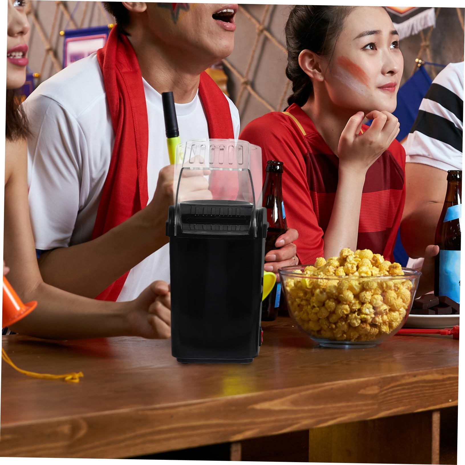 SHOWERORO Mini Palomitero Eléctrico Con Taza Medidora Para Fiestas Máquina Automática De De Maíz De Alta Eficiencia Sin Aceite