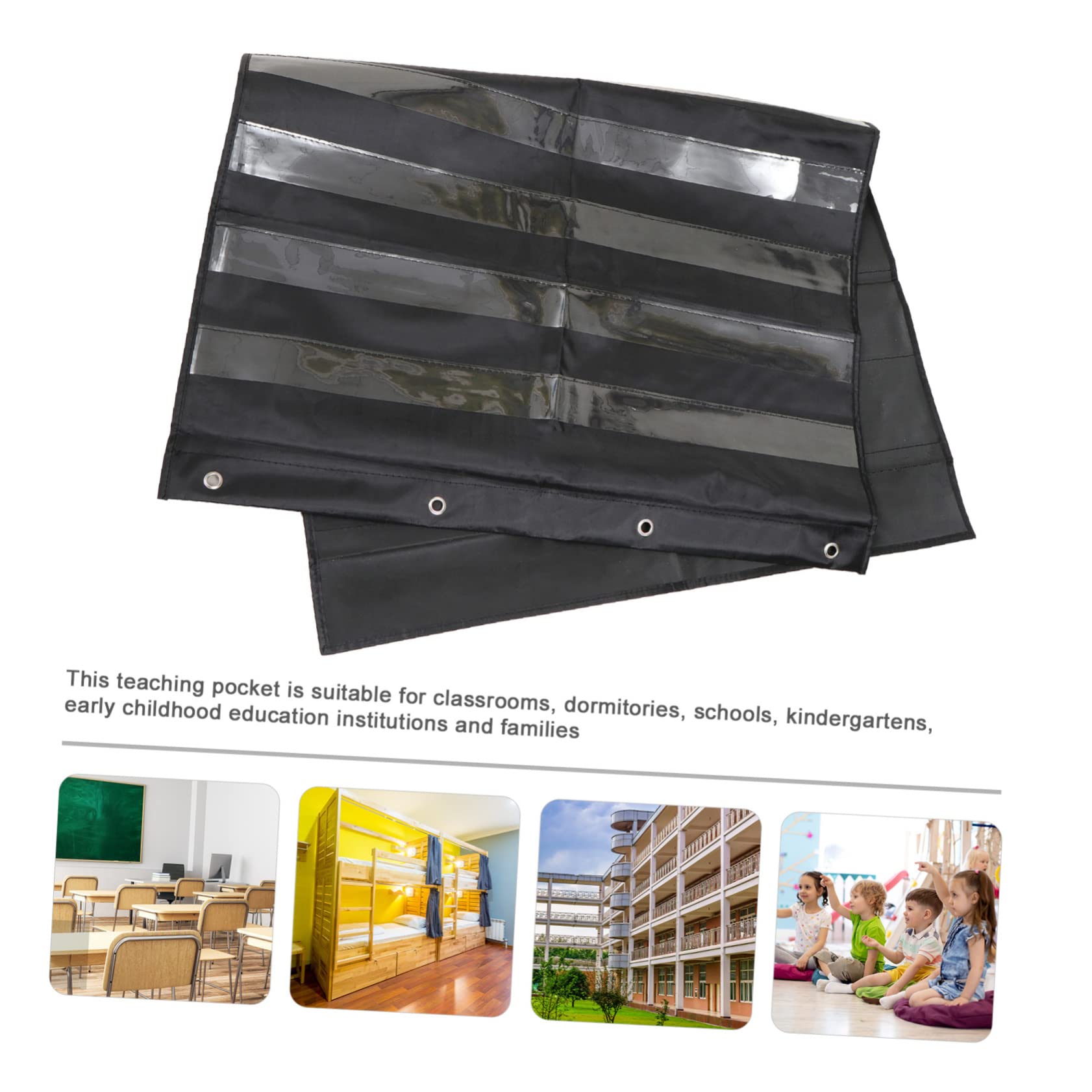 Housoutil 1Pc Transparent Hanging Pocket Chart Storage Organizer for Classroom Home and Office Wall Pocket for Teaching Organizing and Learning Activities