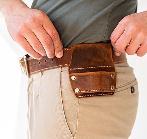 Miniatura 9 de Cinturón de herramientas de floristería de jardín para hombres Cinturón de herramientas de cuero para mujer Cinturón hecho a mano para jardinero,