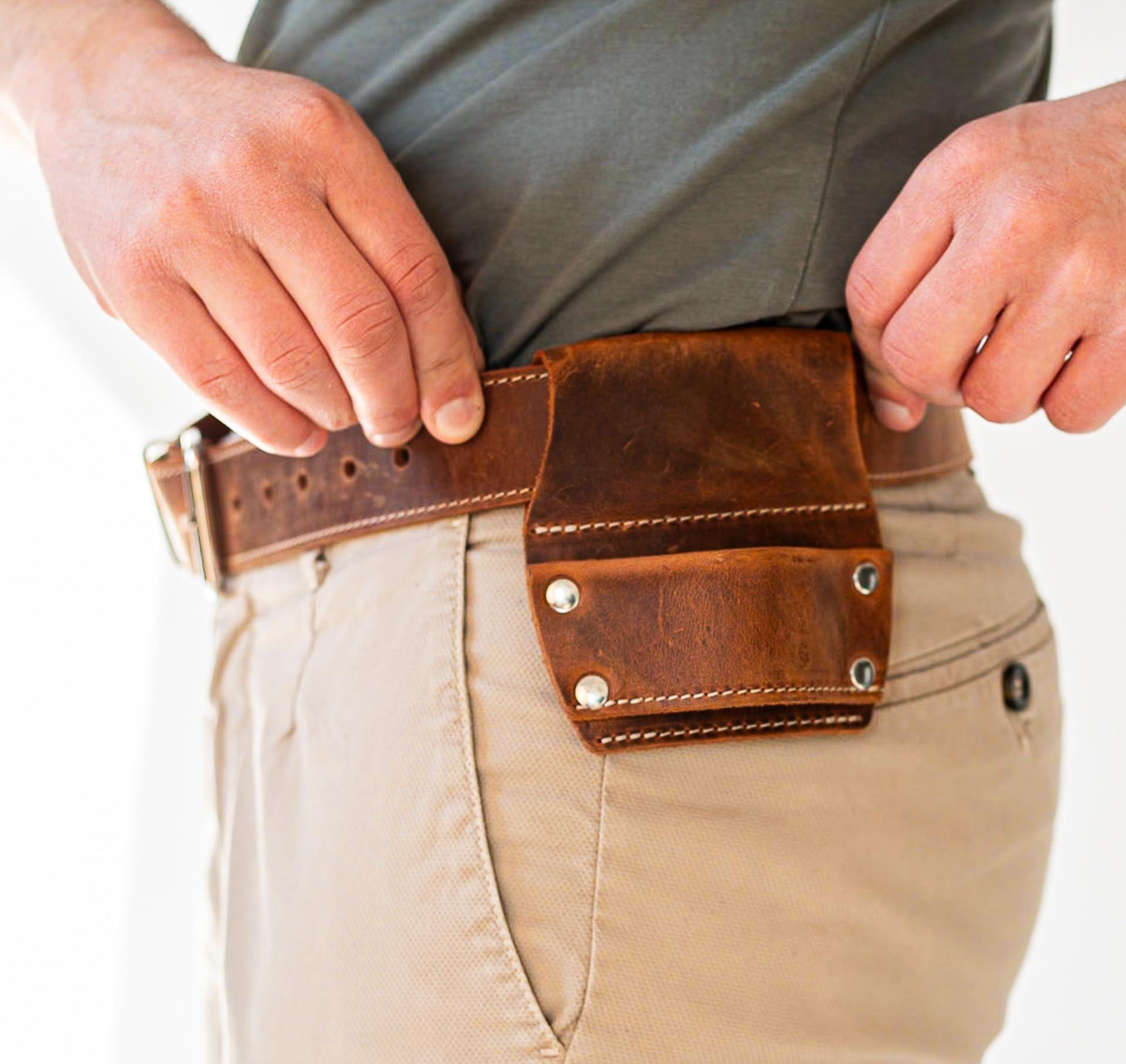 Ceinture à outils de jardin en cuir pour homme, fabriquée à la main, pour jardiniers, électriciens et menuisiers, ceinture à outils de fleuriste en cuir marron, ceintures de construction