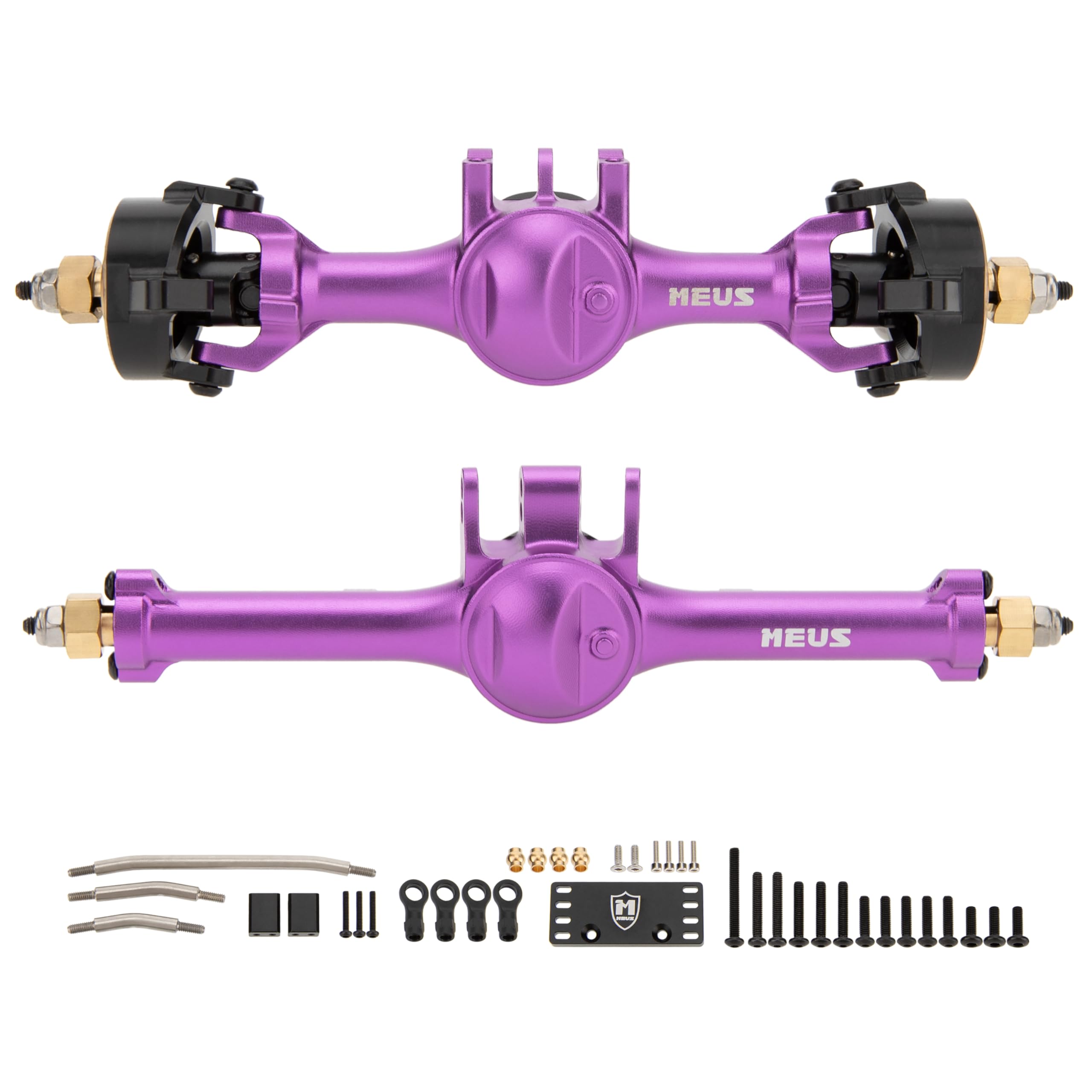 MEUS RACING 5mm ISO V2 TRX4M Axles with Adjustable Servo Mount for TRAXXAS 1/18 TRX4M RC Crawler (Purple)