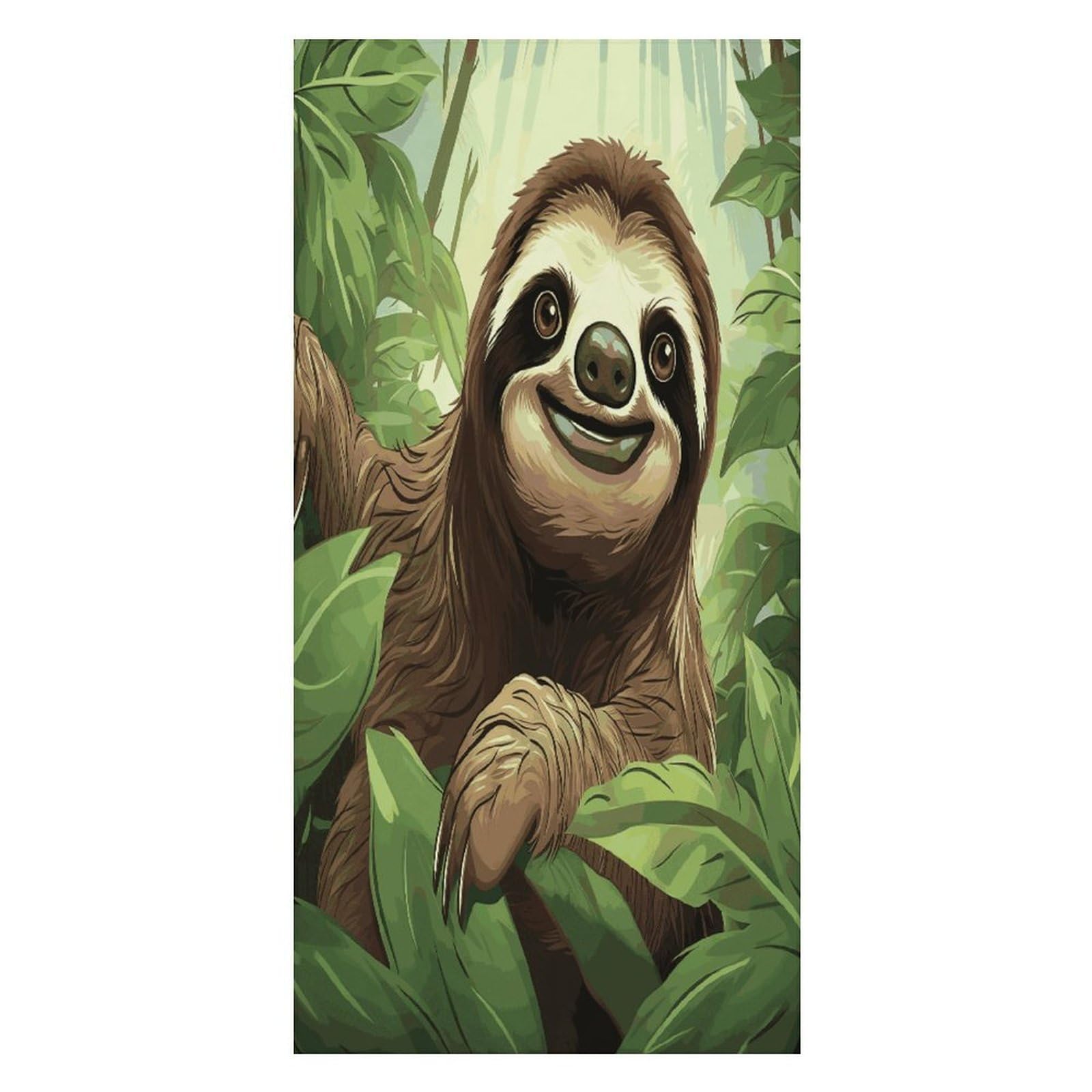 JTREHY Sloths Background Beach Towel Extremely Soft Oversized Towels Lightweight Sports Absorbent Bath Towel Suitable 160"x80" for Swimming Camping Beach