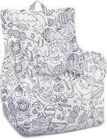 Vista 919 de Posh Creations Puf estructurado cómodo para jugar, leer y ver la televisión, Malibu Lounge, tela de lona para colorear, criaturas