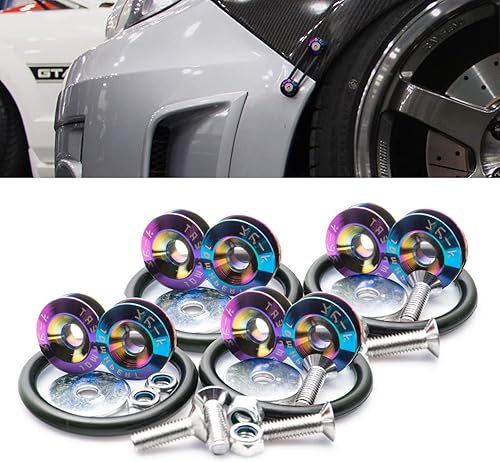 Xotic Tech JDM - Cierres de liberación rápida compatibles con parachoques de automóvil, tapas de escotilla para guardabarros de maletero (NEO 8