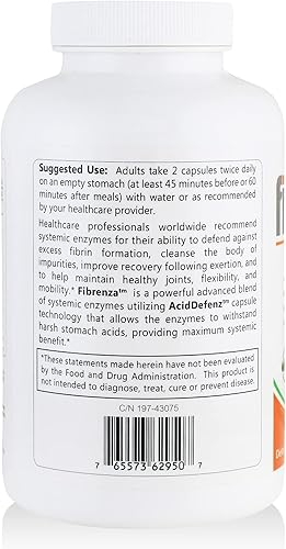 Miniatura 7 de HCP Formulas - Fibrenza - Complejo enzimático sistémico con enzimas fibrinolíticas y proteolíticas - Defensa de fibrina y apoyo cardiovascular -