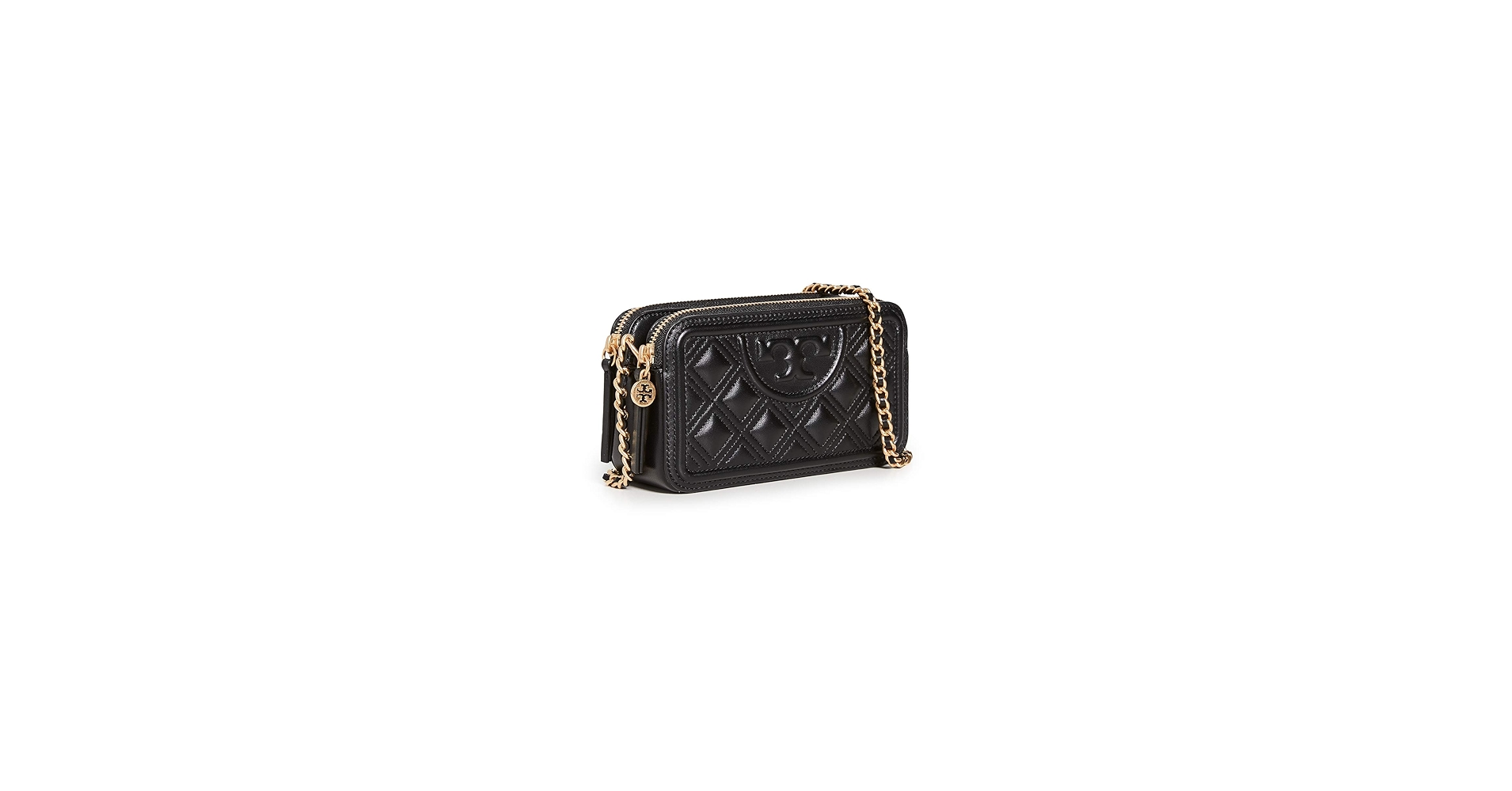 Tory Burch Women's Fleming Double Zip Mini Bag, Black, One
