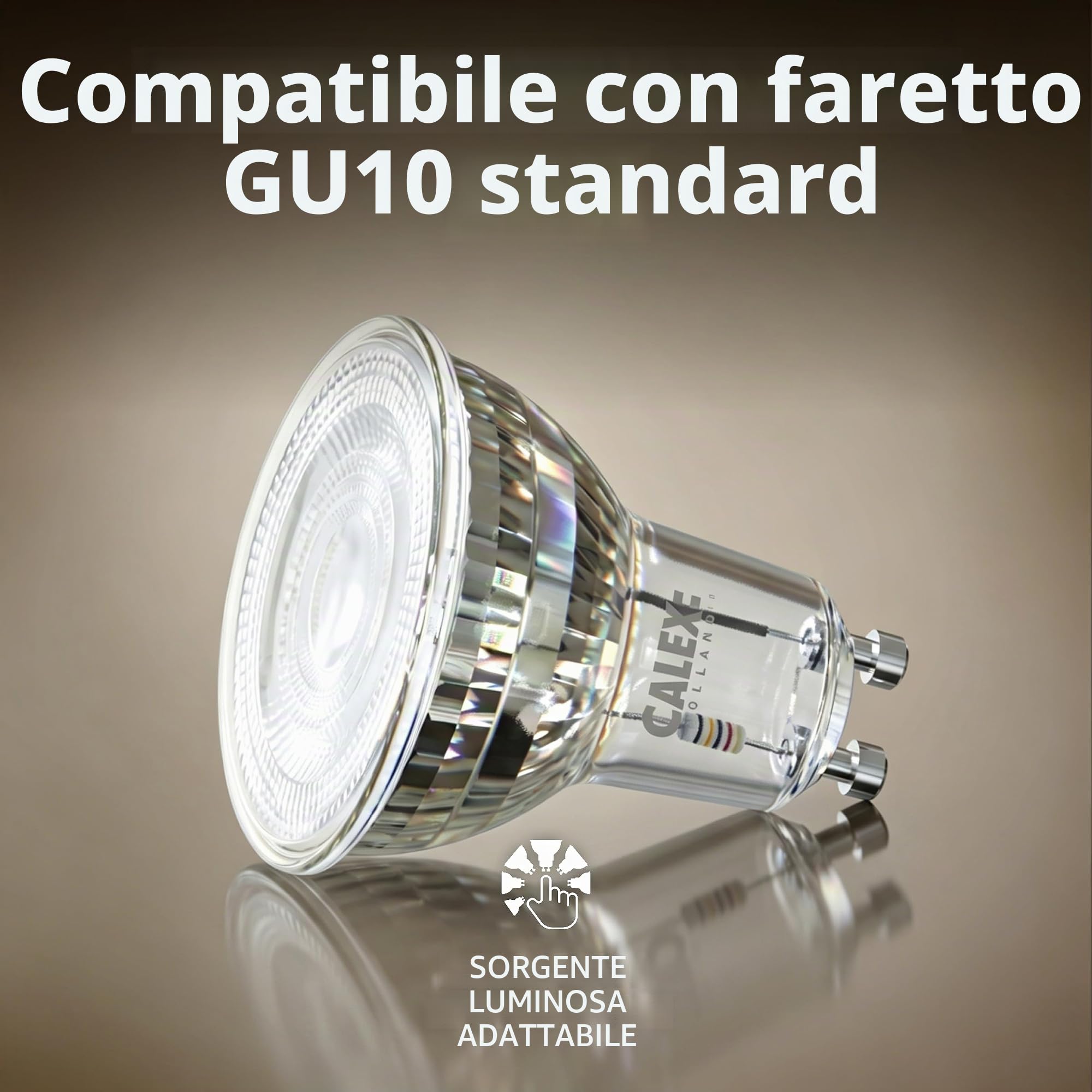 CALEX Sistema di binario LED, 2 m con 4 faretti GU10 orientabili, colore Bianco, plafoniera moderna