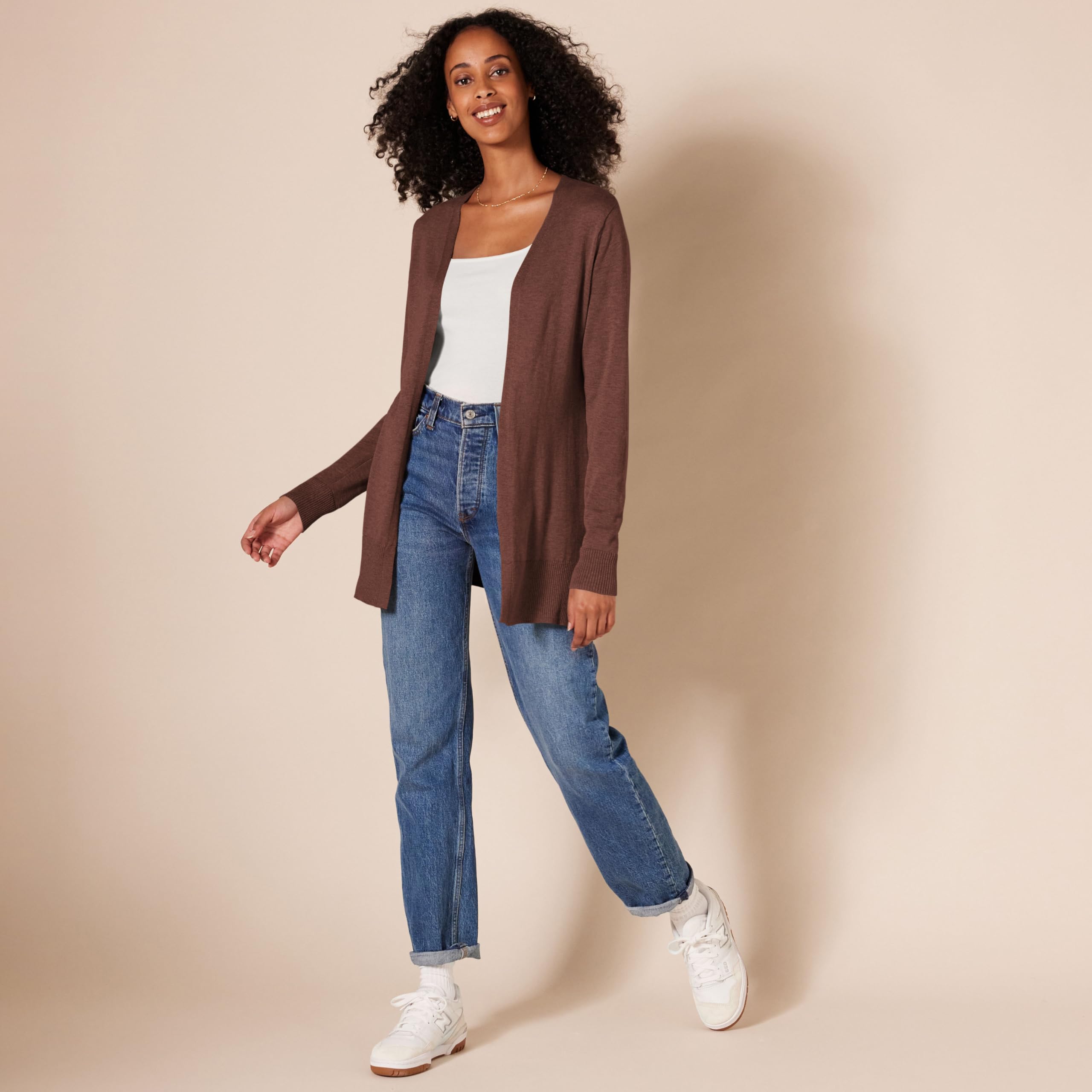 Amazon Essentials Cardigan Leggero Aperto sul Davanti (Disponibile in Taglie Forti) Donna