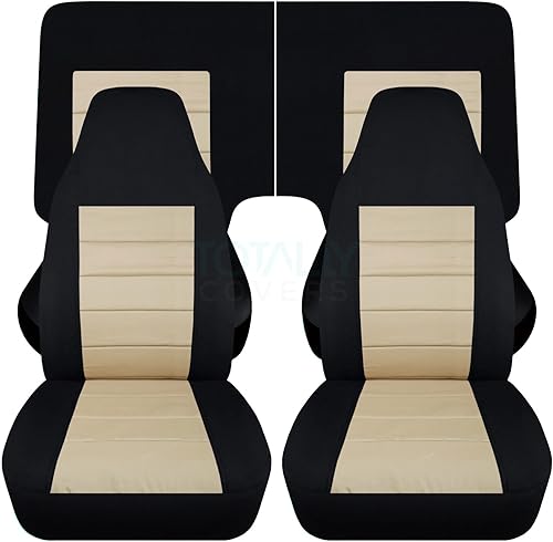 Miniatura 38 de Totally Covers Compatible con cubiertas de asiento para Chevy Camaro 1982-1992: Negro - Juego completo (23 colores) Cupé/Convertible Banco Negro