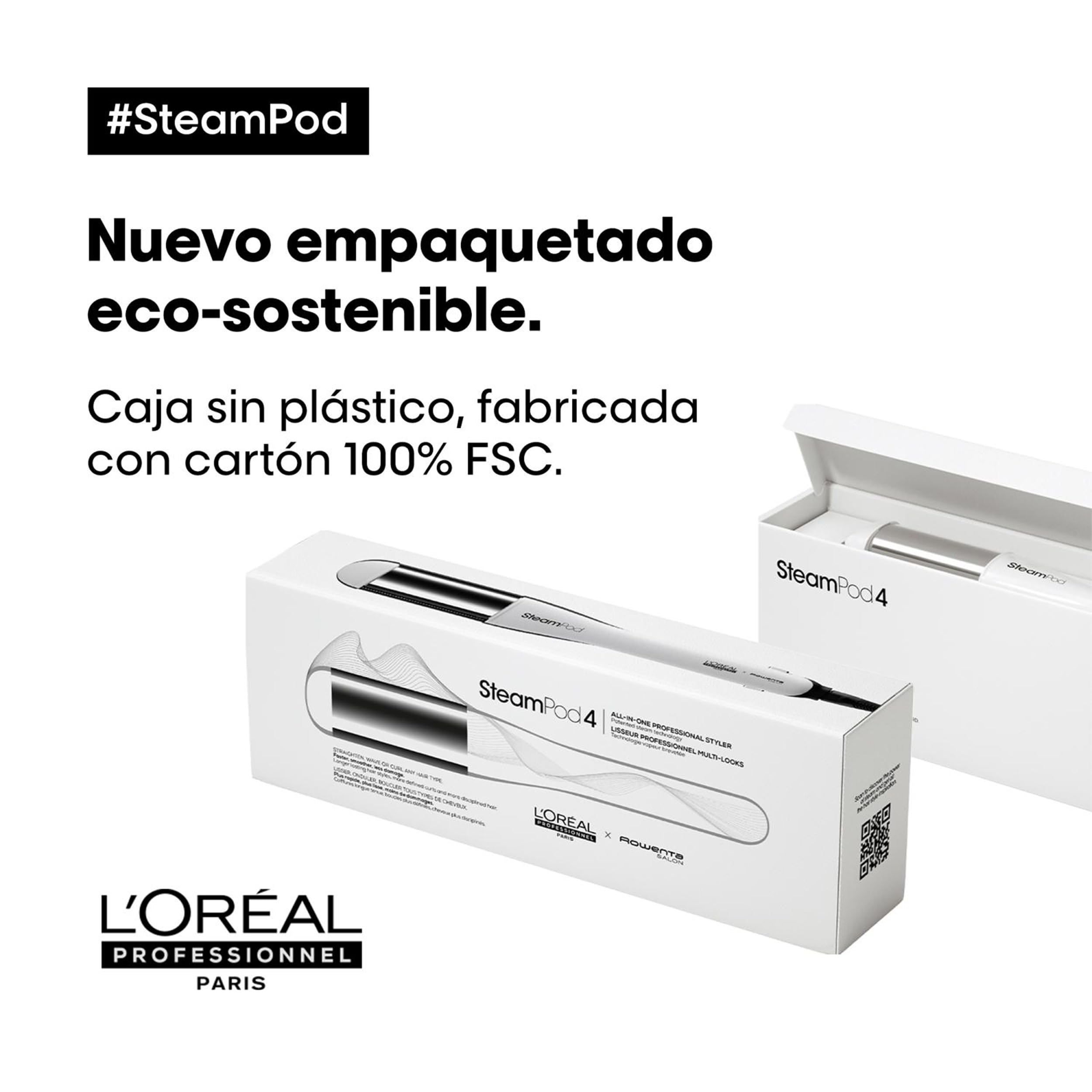L'Oréal Professionnel SteamPod 4, All-in-One-Dampfstyler, Professionelles Glätteisen mit Dampftechnologie für alle Haartypen, glatt bis lockig