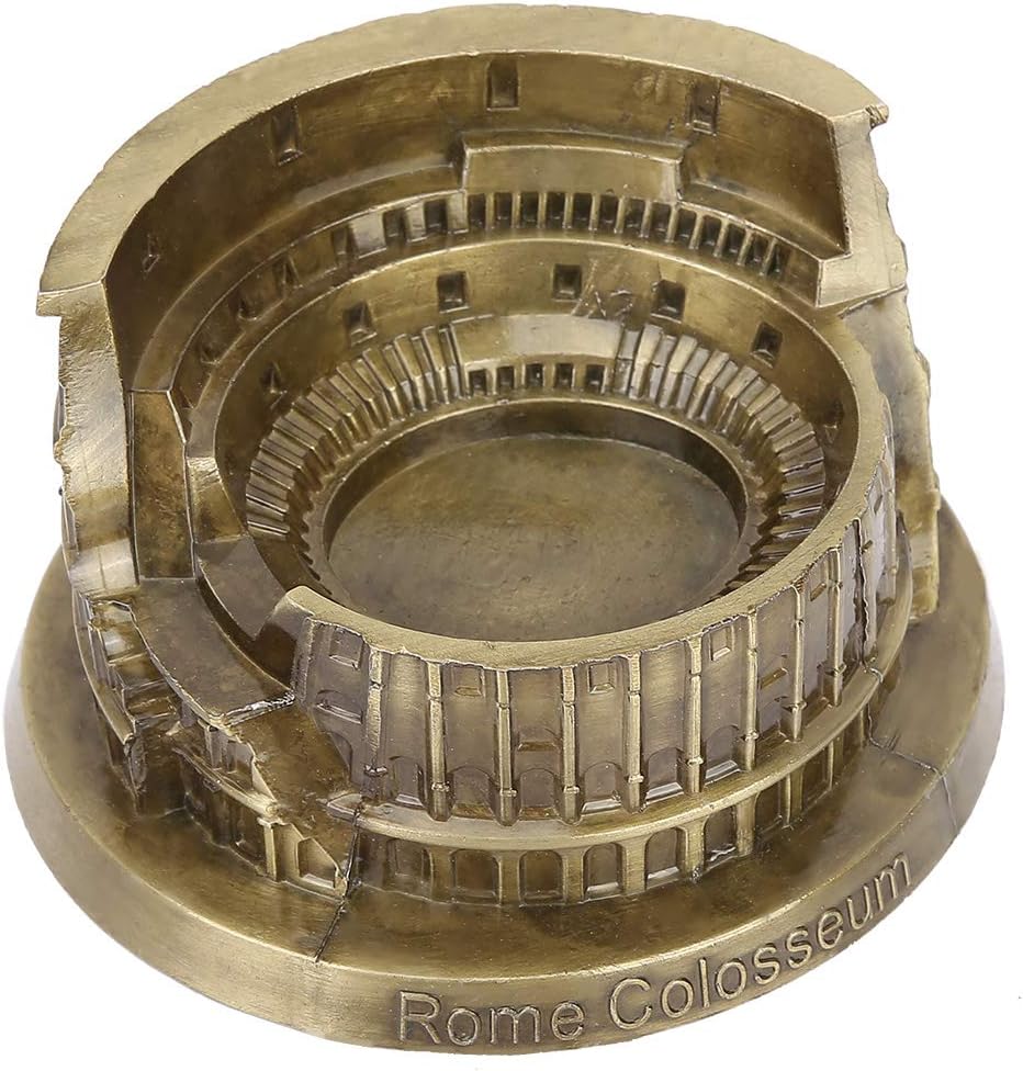 Hztyyier Metal Ornament Figurine, Roman Colosseum Statue Hand Soldering Home Decor World Landmarks Cast Art Crafts Gifts