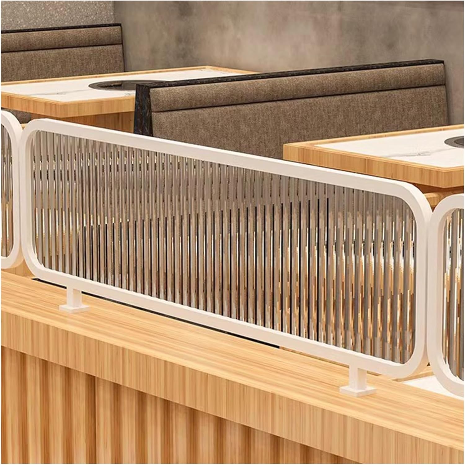 Ironwork Semi-Privacy Low Fence Desk Divider - Stylish Raised Striped Partitions for Restaurants, Dining Areas & Offices - Decorative Grille for Enhanced Space Sepa