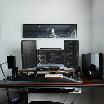 Kado 3-Pack Trio 22 Flat Screen 1920x1080 75Hz FHD Computer Monitor | Triple Monitor Setup HDMI Office Gaming Hybrid, VESA Wall Mount Arm Mount Built-in Speakers, Panoramic Display Multi-tasking